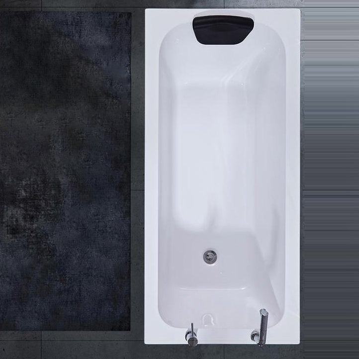 Matte Finish Acrylic Rectangular Bathtub Modern Soaking Freestanding Tub