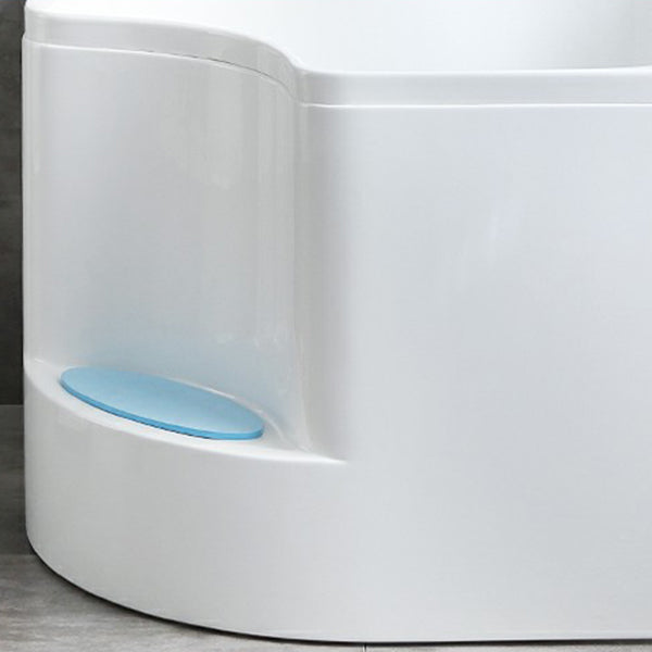 Modern Corner Soaking Bathtub White Acrylic Bathtub with Center-Front Drain