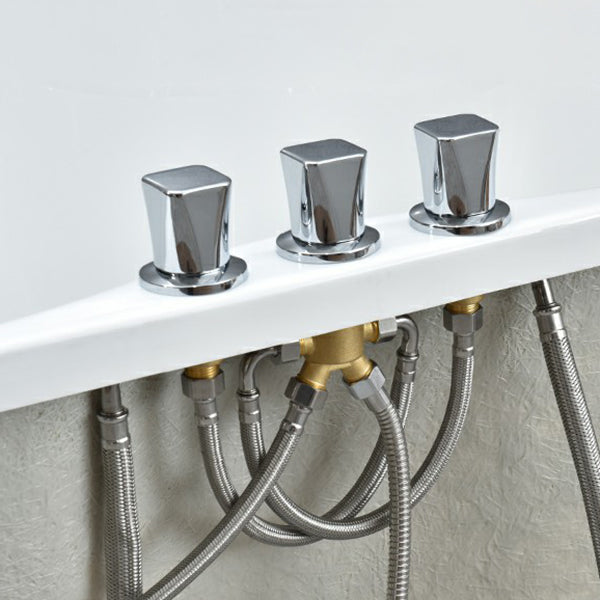 Modern Corner Soaking Bathtub White Acrylic Bathtub with Center-Front Drain