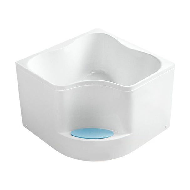 Modern Corner Soaking Bathtub White Acrylic Bathtub with Center-Front Drain