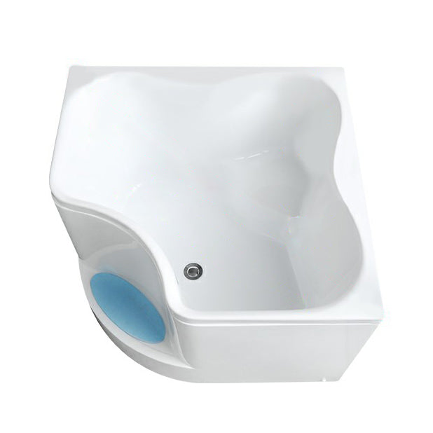 Modern Corner Soaking Bathtub White Acrylic Bathtub with Center-Front Drain