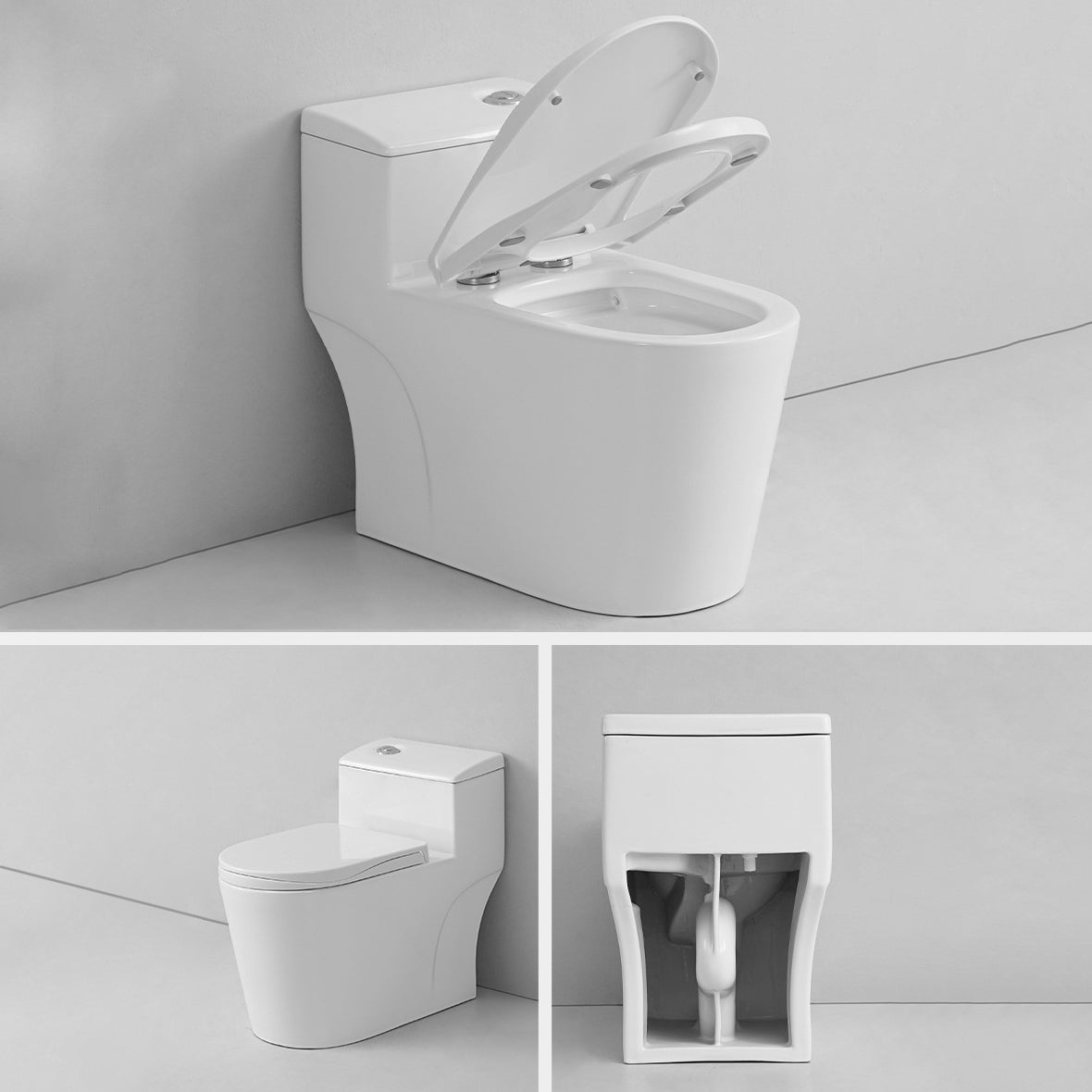 Modern Siphon Jet Toilet Bowl One Piece Bidet Toilet with Seat for Bathroom