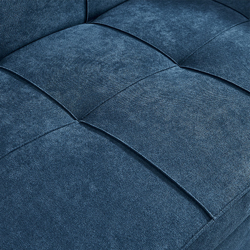 Blue 35.43" Wide Sofa Bed Linen Sleeper Sofa with Biscuit Back