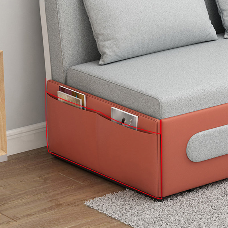 Faux Leather Sofa Bed 32.28" Wide Sleeper Sofa with Upholstered