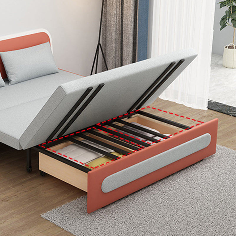 Faux Leather Sofa Bed 32.28" Wide Sleeper Sofa with Upholstered