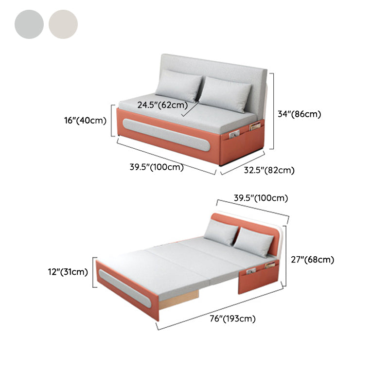 Faux Leather Sofa Bed 32.28" Wide Sleeper Sofa with Upholstered