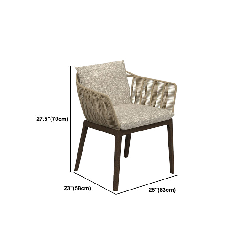 Boho Stone Dining Set 1/7 Piece Solid Wood Dining Table Set for Outdoor