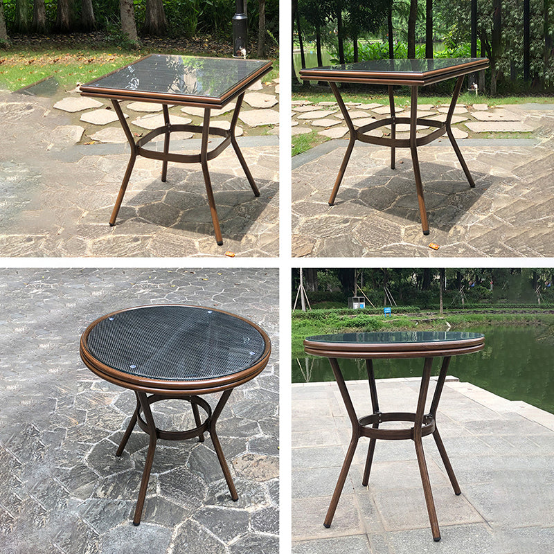 Modern Tempered Glass Dining Table Set 1/5 Pieces Dining Table Set for Outdoor