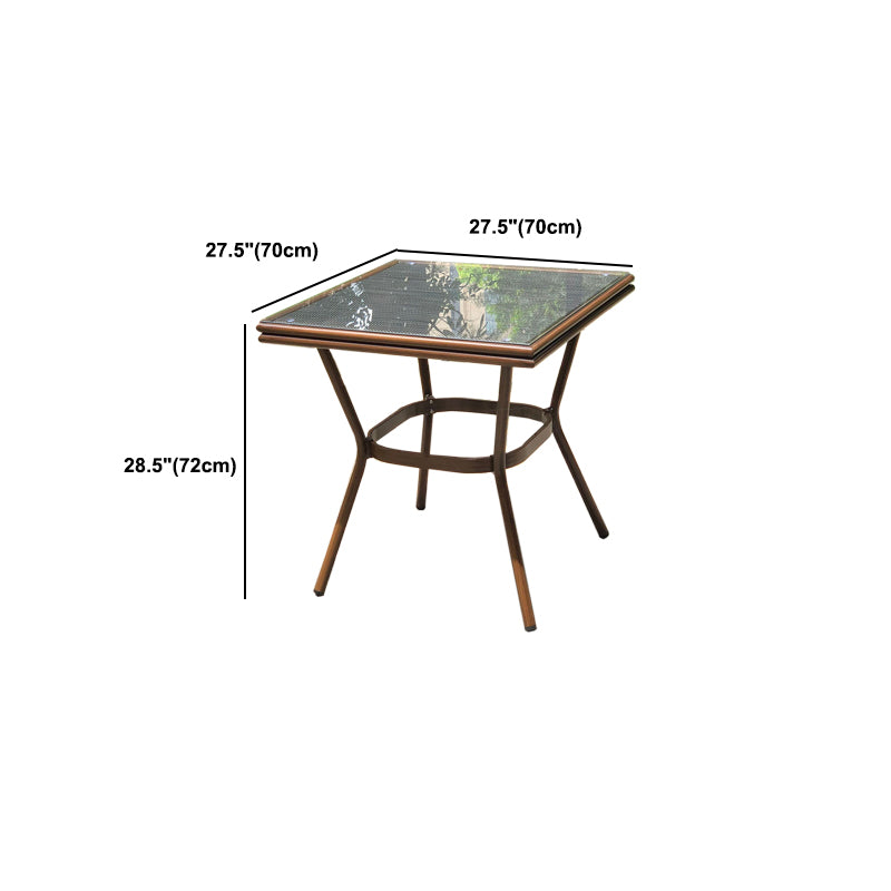 Modern Tempered Glass Dining Table Set 1/5 Pieces Dining Table Set for Outdoor