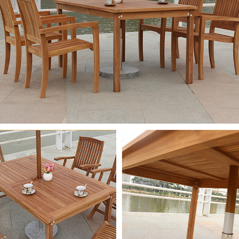 Bohemian Style Solid Wood Dining Table Set 1/5/7 Pieces Dining Table Set for Outdoor