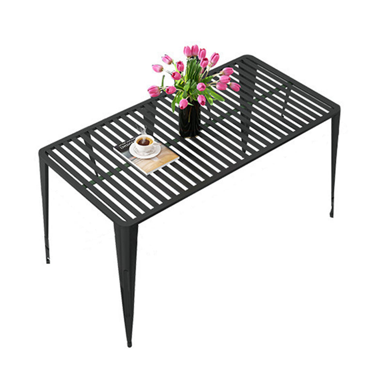 Modern Metal Dining Set 1/5/7 Pieces Rectangular Dining Table Set for Outdoor