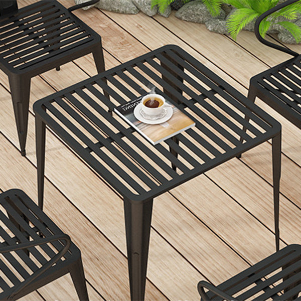 Modern Metal Dining Set 1/5/7 Pieces Rectangular Dining Table Set for Outdoor