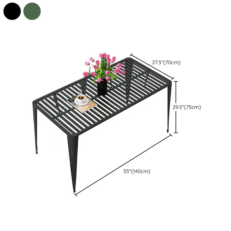 Modern Metal Dining Set 1/5/7 Pieces Rectangular Dining Table Set for Outdoor