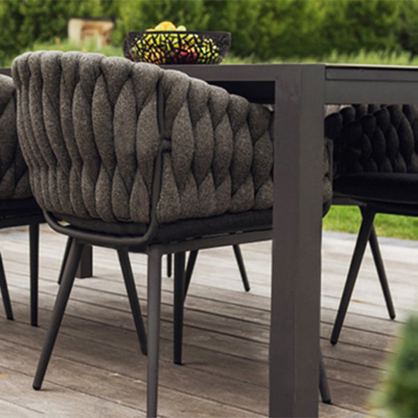 Modern Dining Table Set with Metal Base 1/7 Pieces Dining Table Set for Outdoor