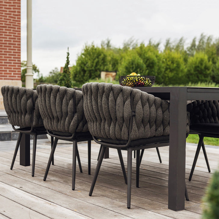 Modern Dining Table Set with Metal Base 1/7 Pieces Dining Table Set for Outdoor