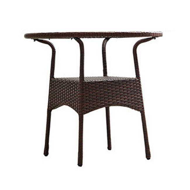 Modern Tempered Glass Outdoor Table Set 1/4/5 Pieces Dining Table with Rat Base