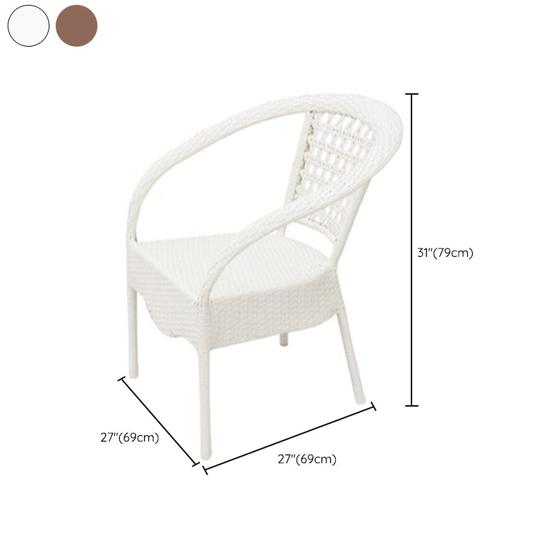 Modern Tempered Glass Outdoor Table Set 1/4/5 Pieces Dining Table with Rat Base