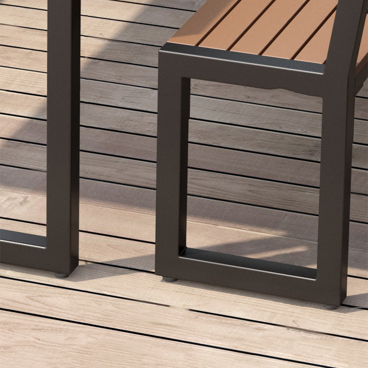 Modern Rectangular Picnic Table 1/3 Pieces Reclaimed Wood Dining Picnic Table