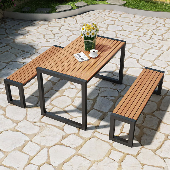 Modern Rectangular Picnic Table 1/2/3 Pieces Reclaimed Wood Dining Picnic Table Set