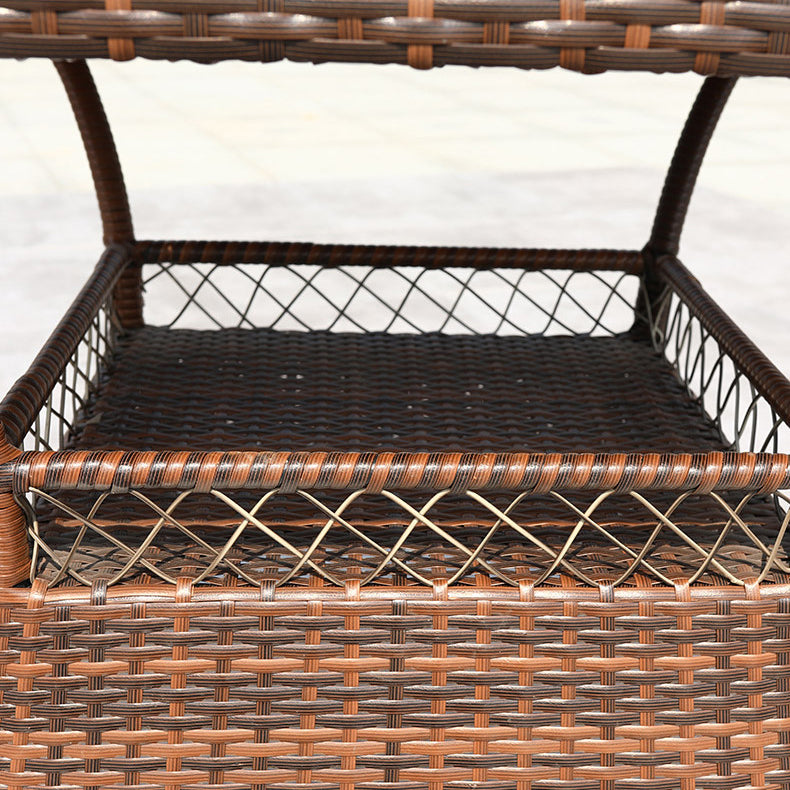 Modern Tempered Glass Outdoor Table Set 1/5 Pieces Dining Table with Rat Base