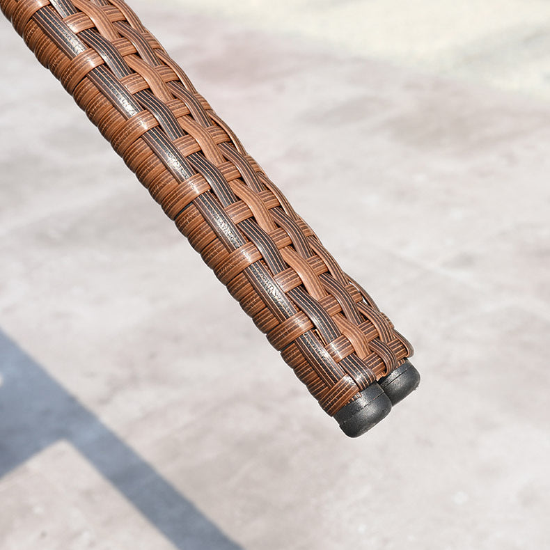 Modern Tempered Glass Outdoor Table Set 1/5 Pieces Dining Table with Rat Base