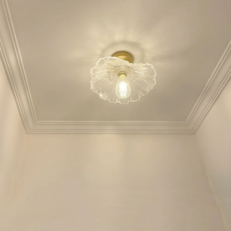 Single Golden Flush Mount Lighting Glass Ceiling Light for Living Room