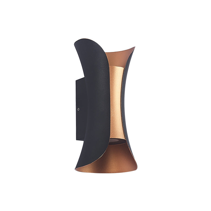 Modern Style Curl Shape Wall Sconce Metal 2 Light Sconces for Outdoor
