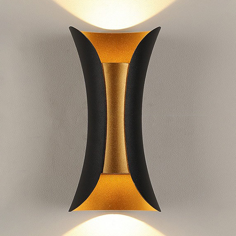 Modern Style Curl Shape Wall Sconce Metal 2 Light Sconces for Outdoor