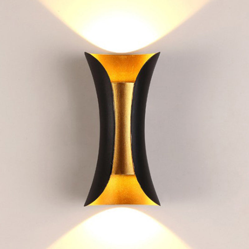 Modern Style Curl Shape Wall Sconce Metal 2 Light Sconces for Outdoor