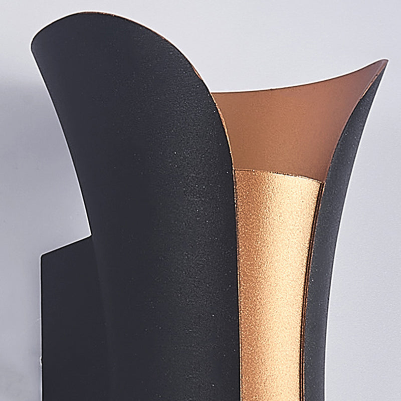 Modern Style Curl Shape Wall Sconce Metal 2 Light Sconces for Outdoor