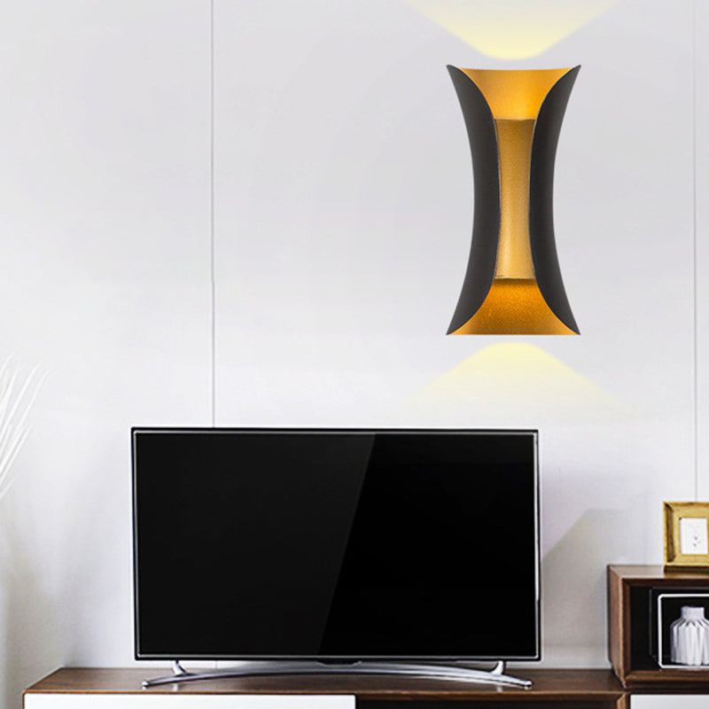 Modern Style Curl Shape Wall Sconce Metal 2 Light Sconces for Outdoor