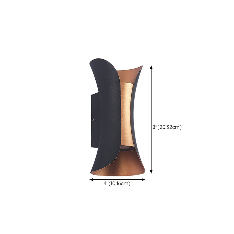 Modern Style Curl Shape Wall Sconce Metal 2 Light Sconces for Outdoor
