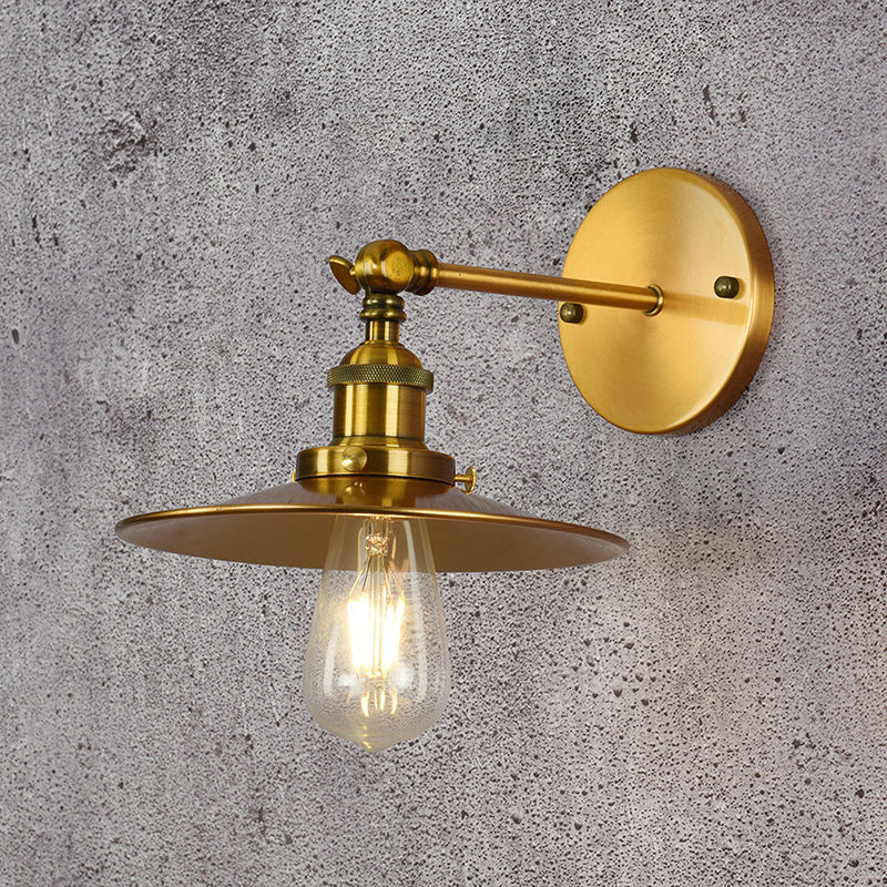 Industrial Style Cone Shape Wall Sconce Metal 1 Light Sconces for Bedroom