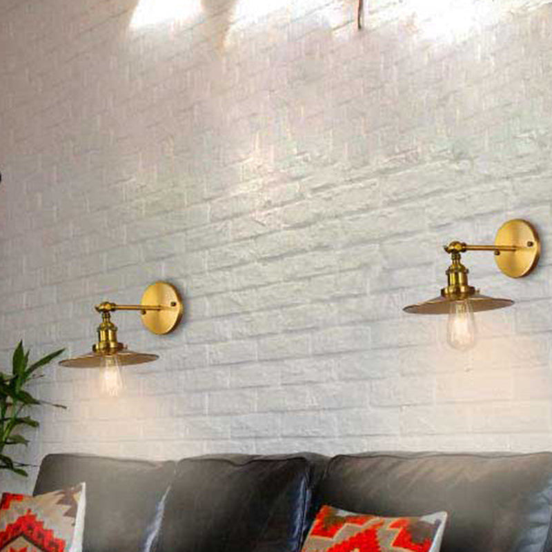 Industrial Style Cone Shape Wall Sconce Metal 1 Light Sconces for Bedroom