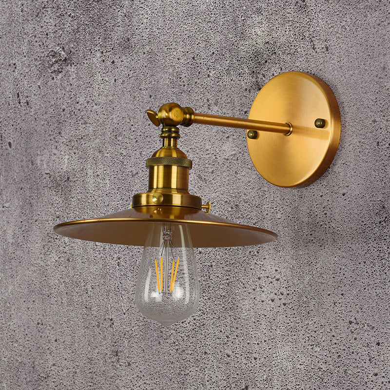 Industrial Style Cone Shape Wall Sconce Metal 1 Light Sconces for Bedroom