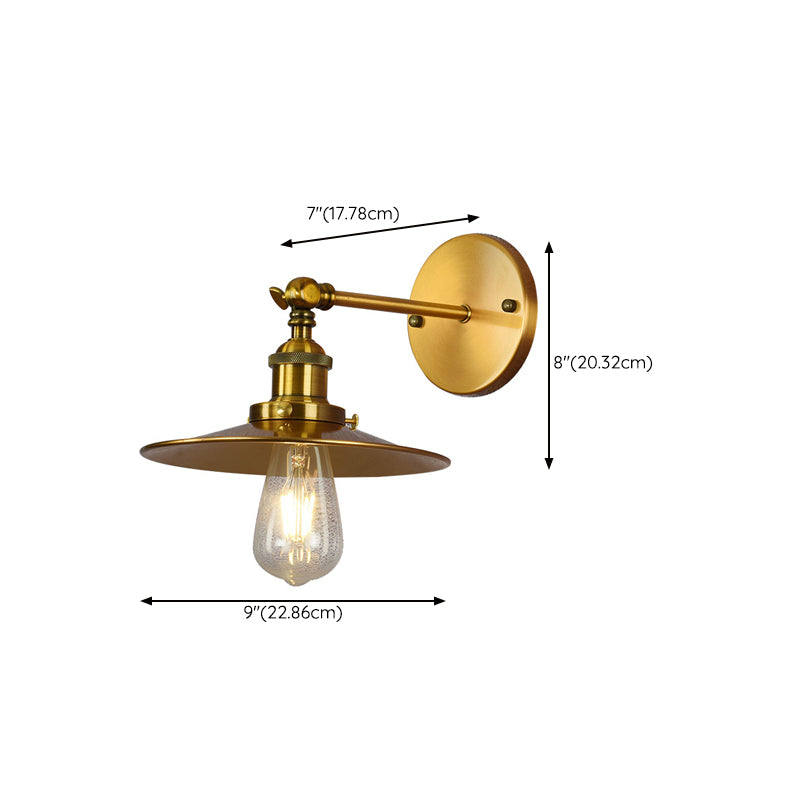 Industrial Style Cone Shape Wall Sconce Metal 1 Light Sconces for Bedroom