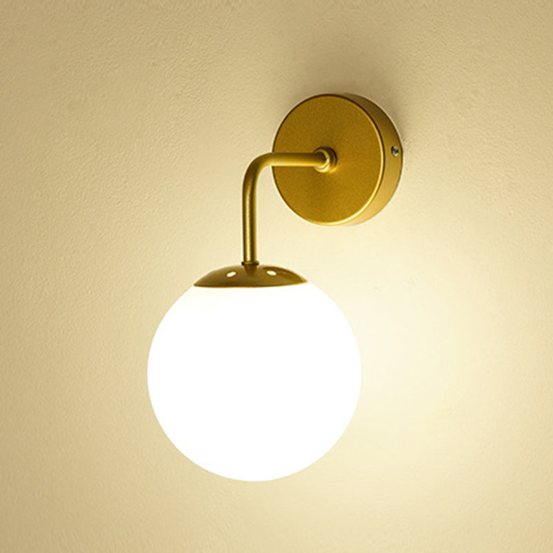 Industrial Style Ball Shape Wall Sconce Glass 1 Light Sconces for Dining Room