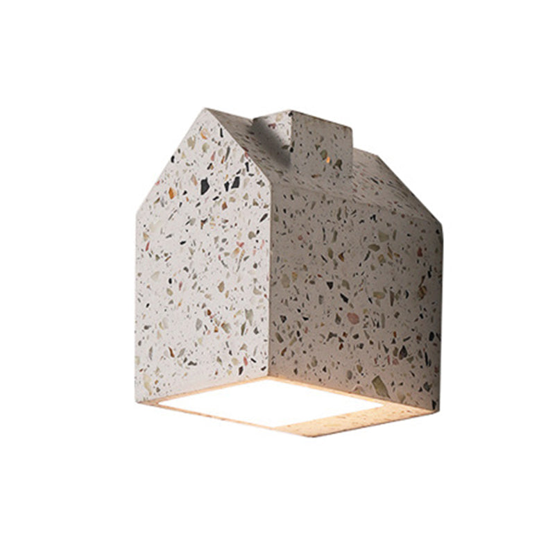 Modern Style House Shape Wall Sconce Stone 1 Light Sconces for Bedroom