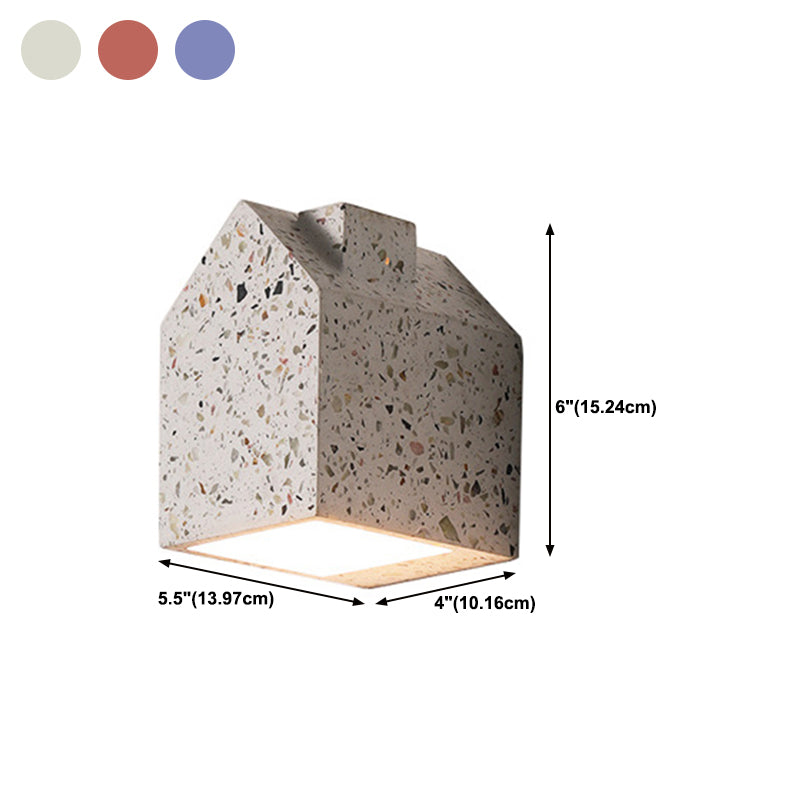 Modern Style House Shape Wall Sconce Stone 1 Light Sconces for Bedroom