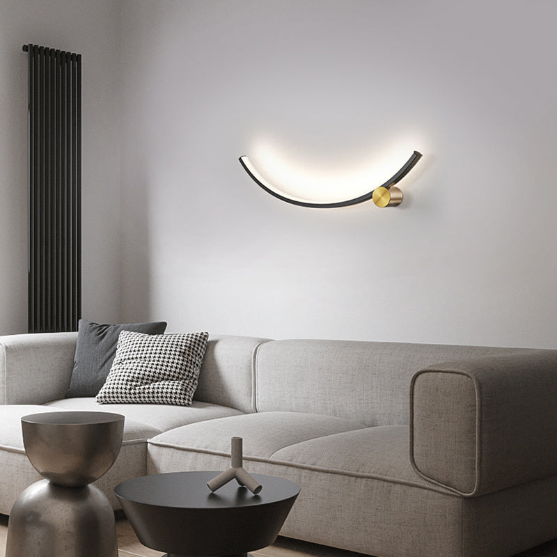 Linear Shape Wall Lamp Modern Style Acrylic 1 Light Sconce in Black
