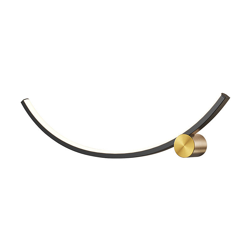 Linear Shape Wall Lamp Modern Style Acrylic 1 Light Sconce in Black