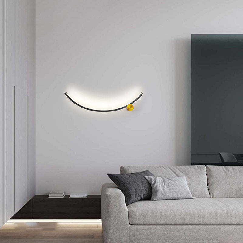 Linear Shape Wall Lamp Modern Style Acrylic 1 Light Sconce in Black