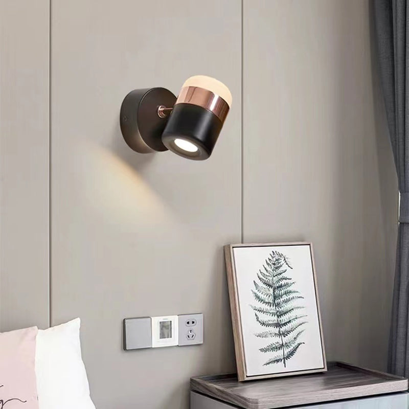 Shaded Wall Mount Light Fixture Simple Metal 1 Light Wall Mount Lamp