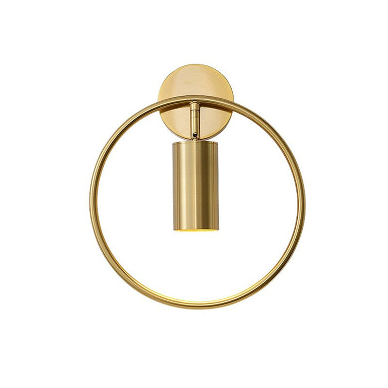 Modern Style Circle Shape Wall Sconce Metal 1 Light Sconces for Bedroom