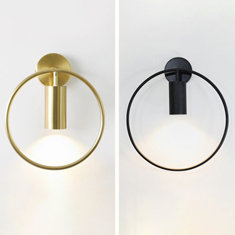 Modern Style Circle Shape Wall Sconce Metal 1 Light Sconces for Bedroom