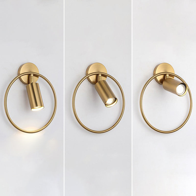 Modern Style Circle Shape Wall Sconce Metal 1 Light Sconces for Bedroom