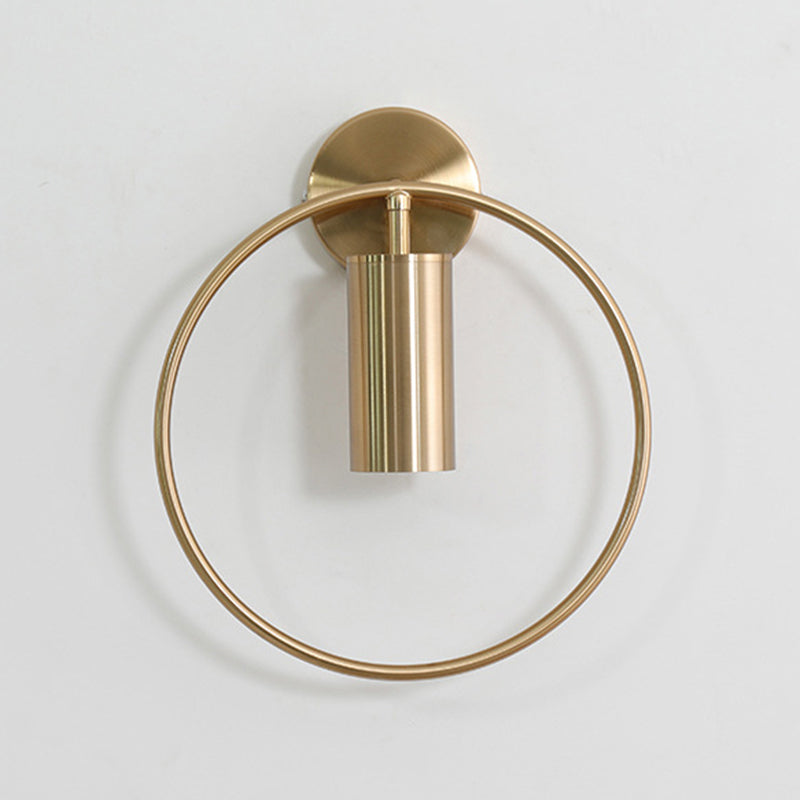 Modern Style Circle Shape Wall Sconce Metal 1 Light Sconces for Bedroom