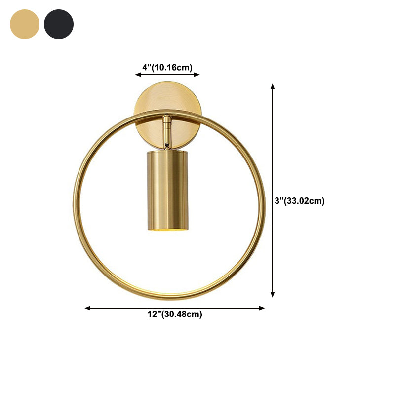 Modern Style Circle Shape Wall Sconce Metal 1 Light Sconces for Bedroom