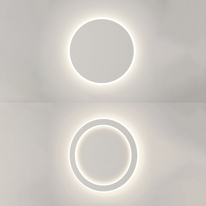 Round Disc Shape Wall Sconce Modern Style Acrylic 1 Light Sconce in White