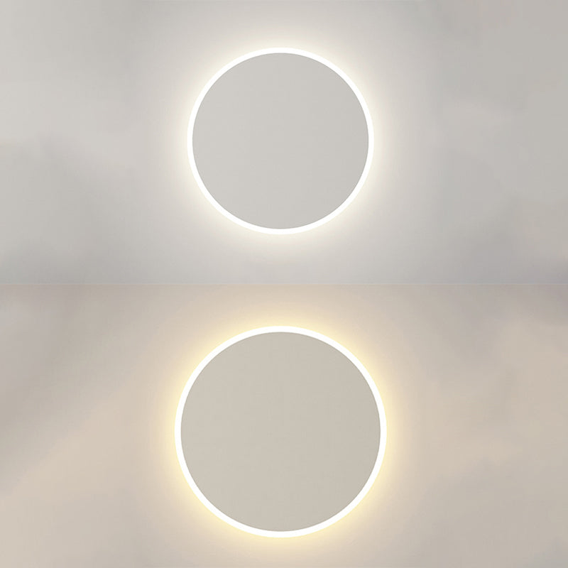 Round Disc Shape Wall Sconce Modern Style Acrylic 1 Light Sconce in White